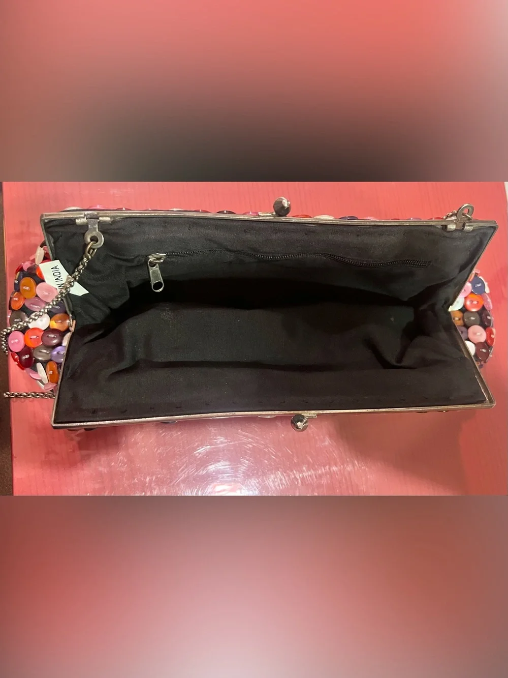 VTG Multicolor Button-Embellished Chain Shoulder Bag